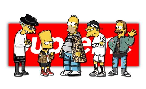 cartoons wearing supreme wallpaper.